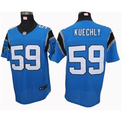 NFL Nike Elite Jersey Carolina Panthers 59 Linebacker Kuechly Blue
